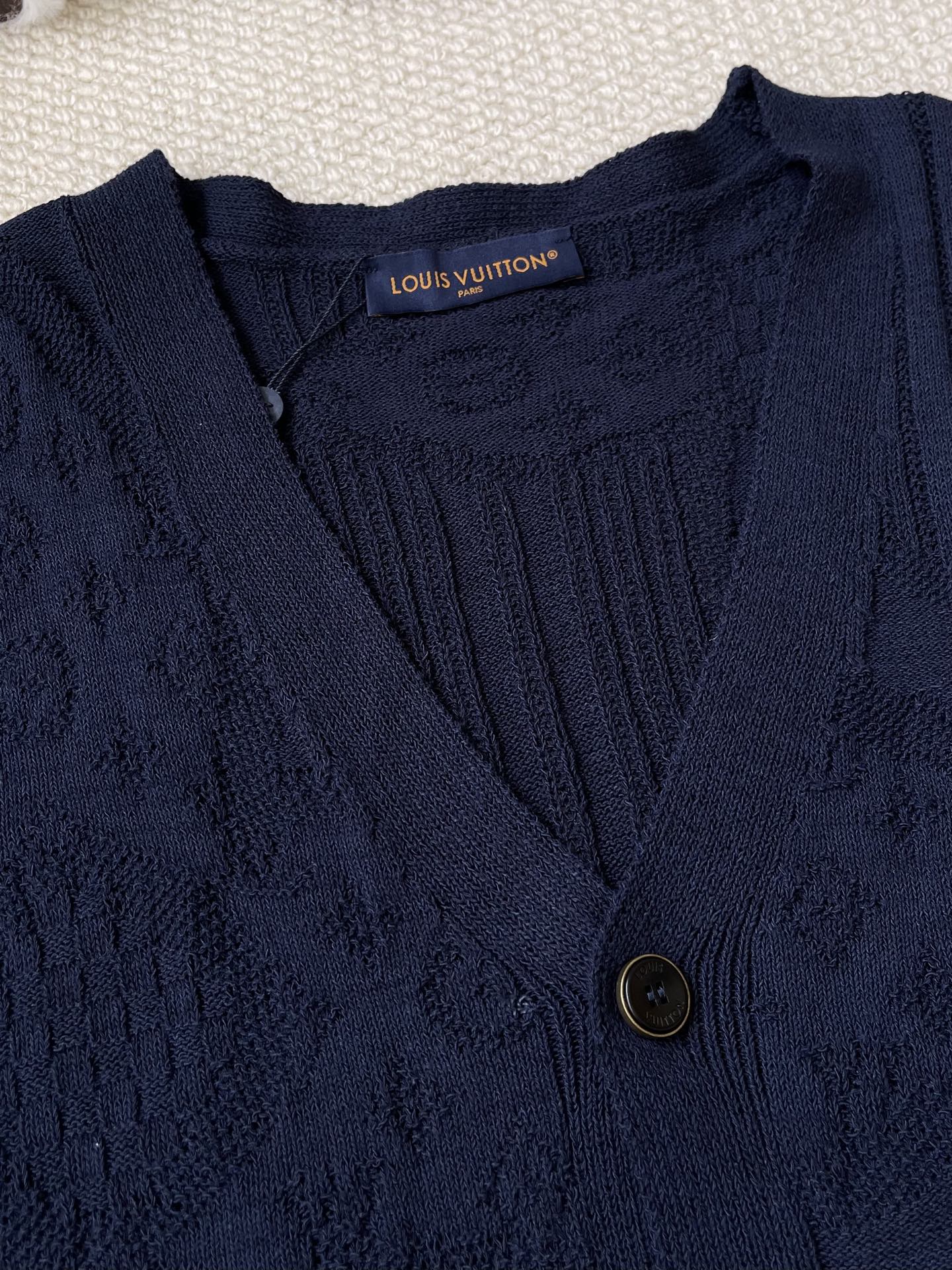 Tonal Monogram Ribbed Cardigan — product photograph