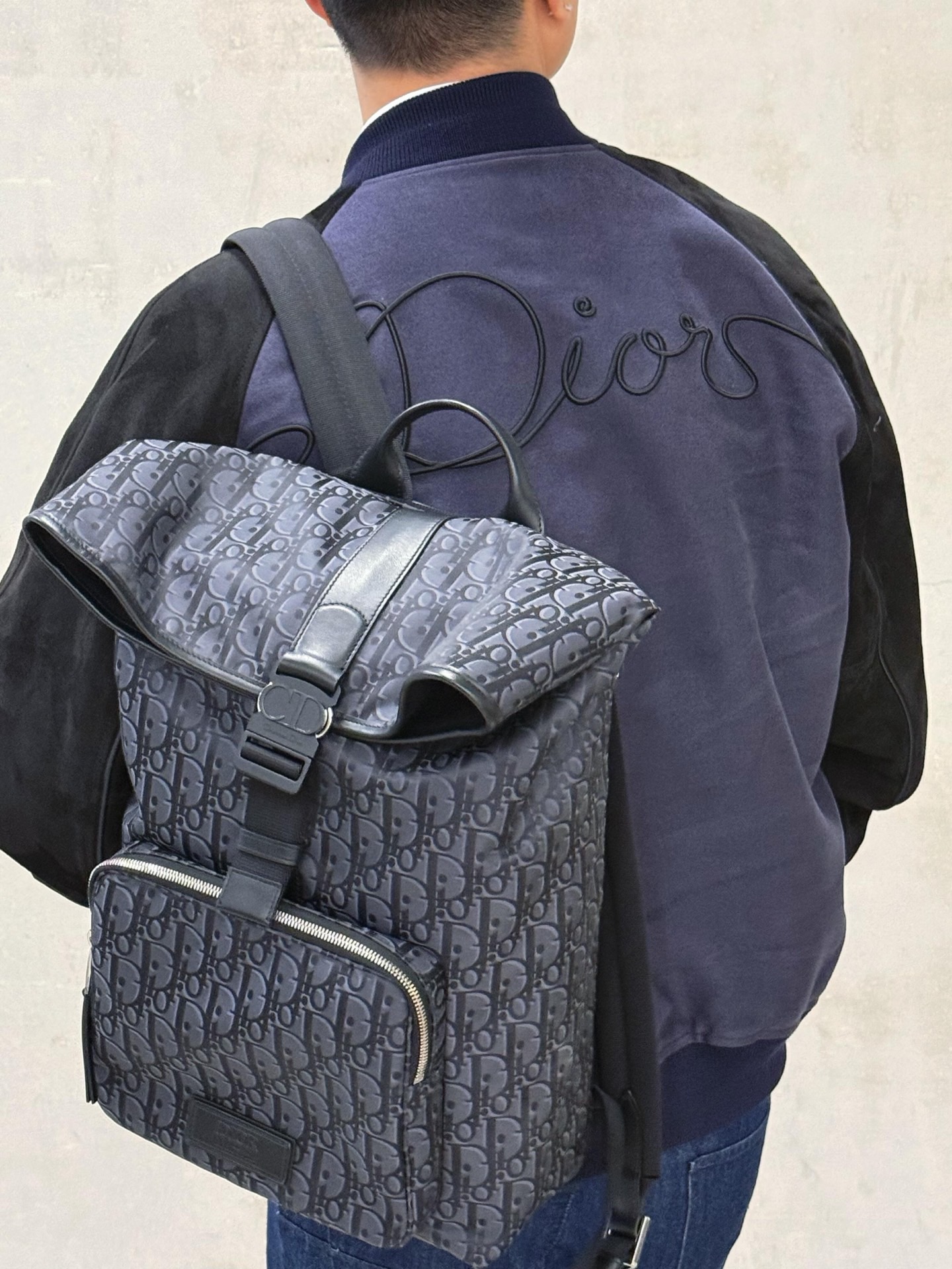 Script-Back Varsity Bomber Jacket — product photograph