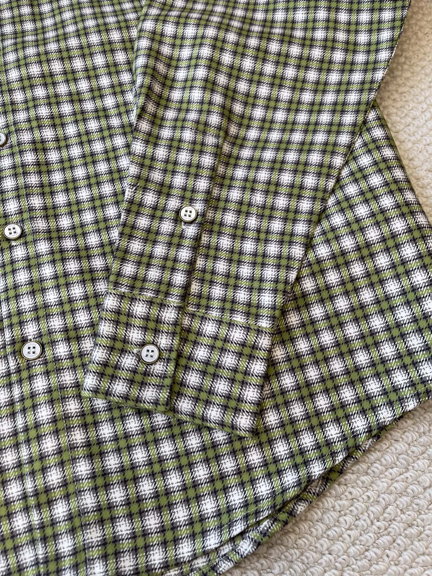 Monogram-Pocket Gingham Shirt — product photograph