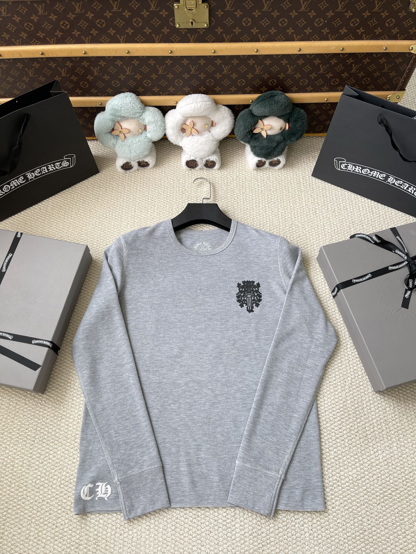 Floral Crest-Back Crewneck T-Shirt — product photograph