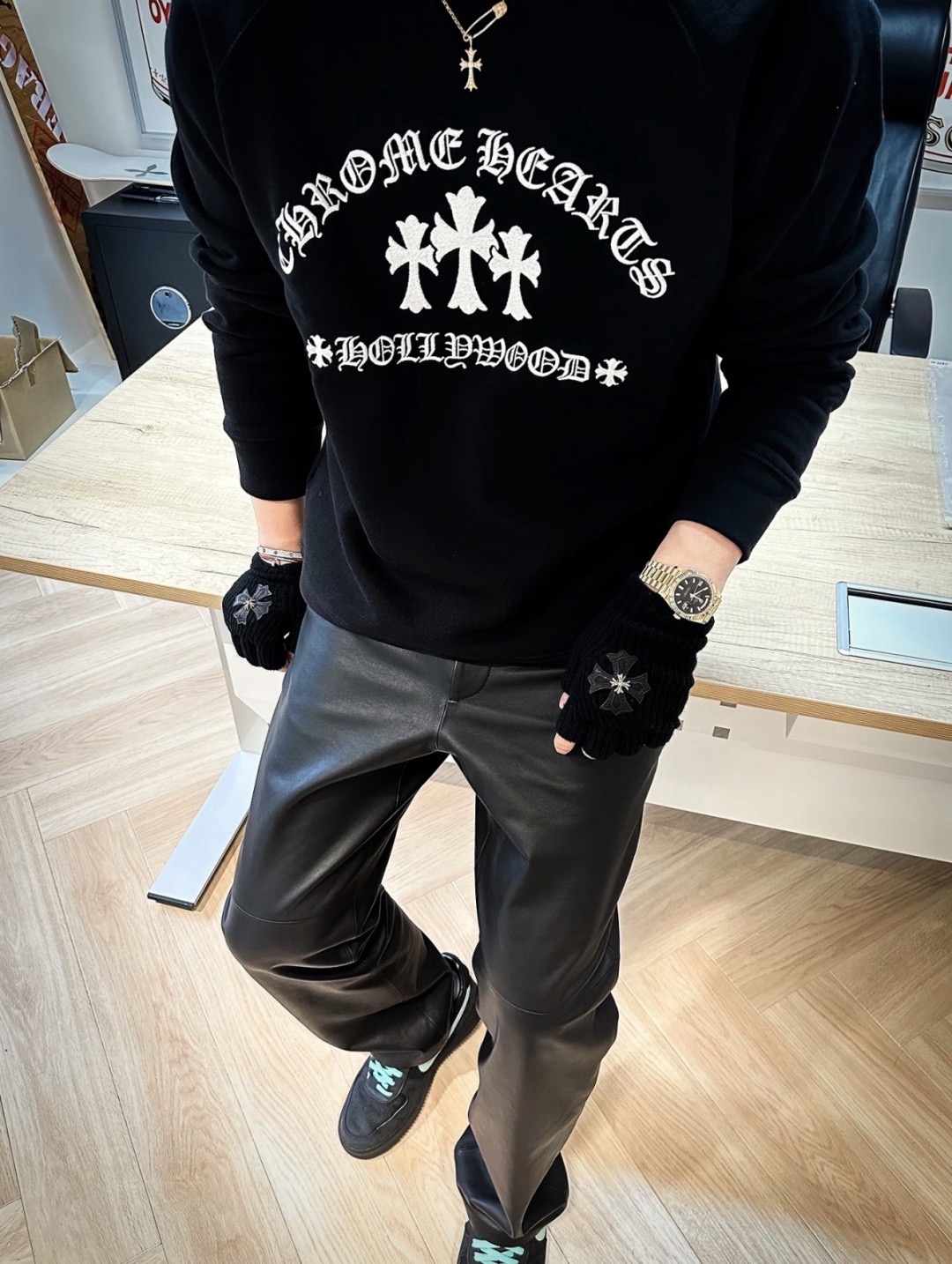 Hollywood Cross-Motif Sweatshirt — product photograph