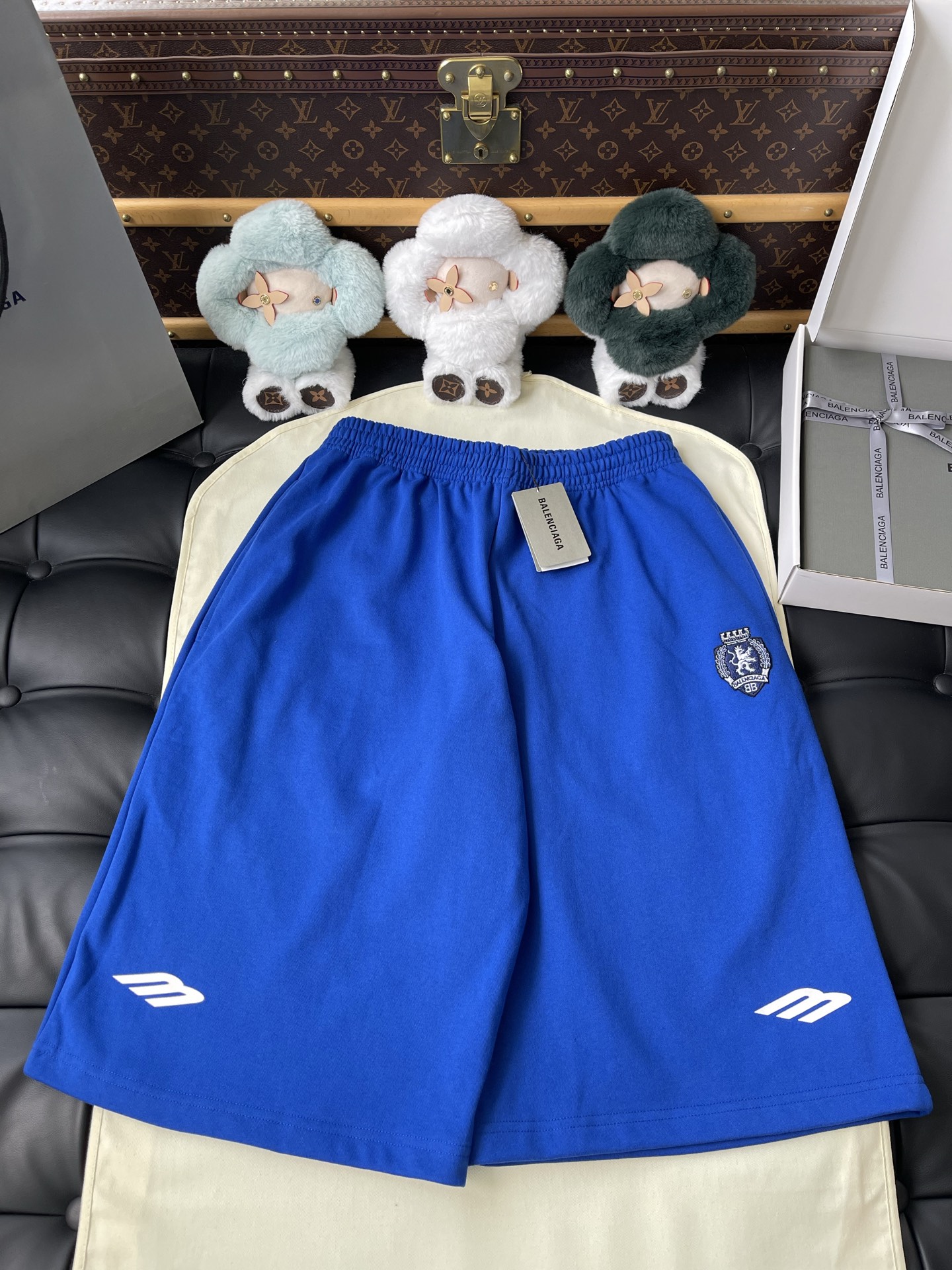 Athletic Emblem Drawstring Shorts — product photograph