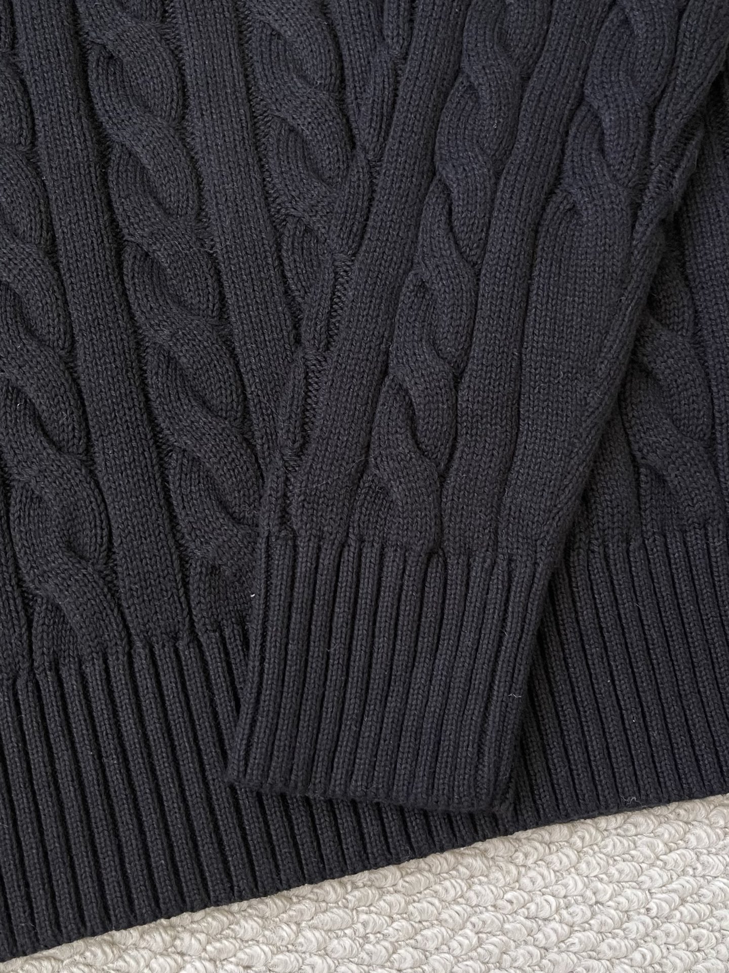 Cable-Knit Quarter-Zip Sweater — product photograph