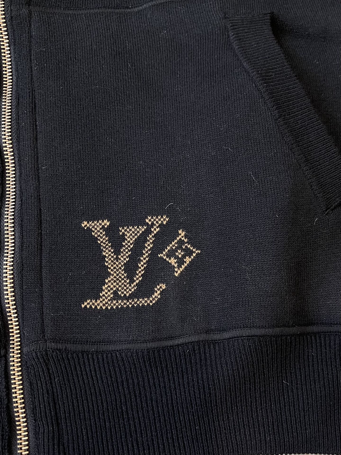 Brown Monogram-Lined Zip Hoodie — product photograph