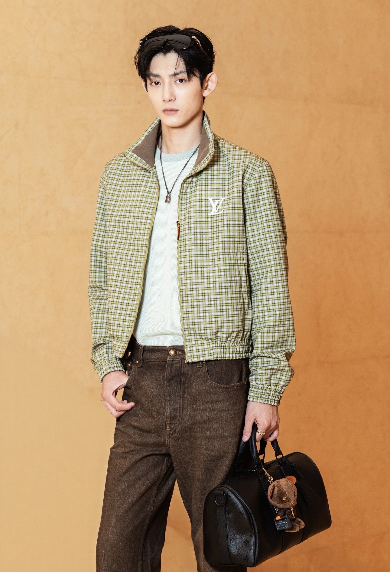 Gingham Zip Windbreaker — product photograph