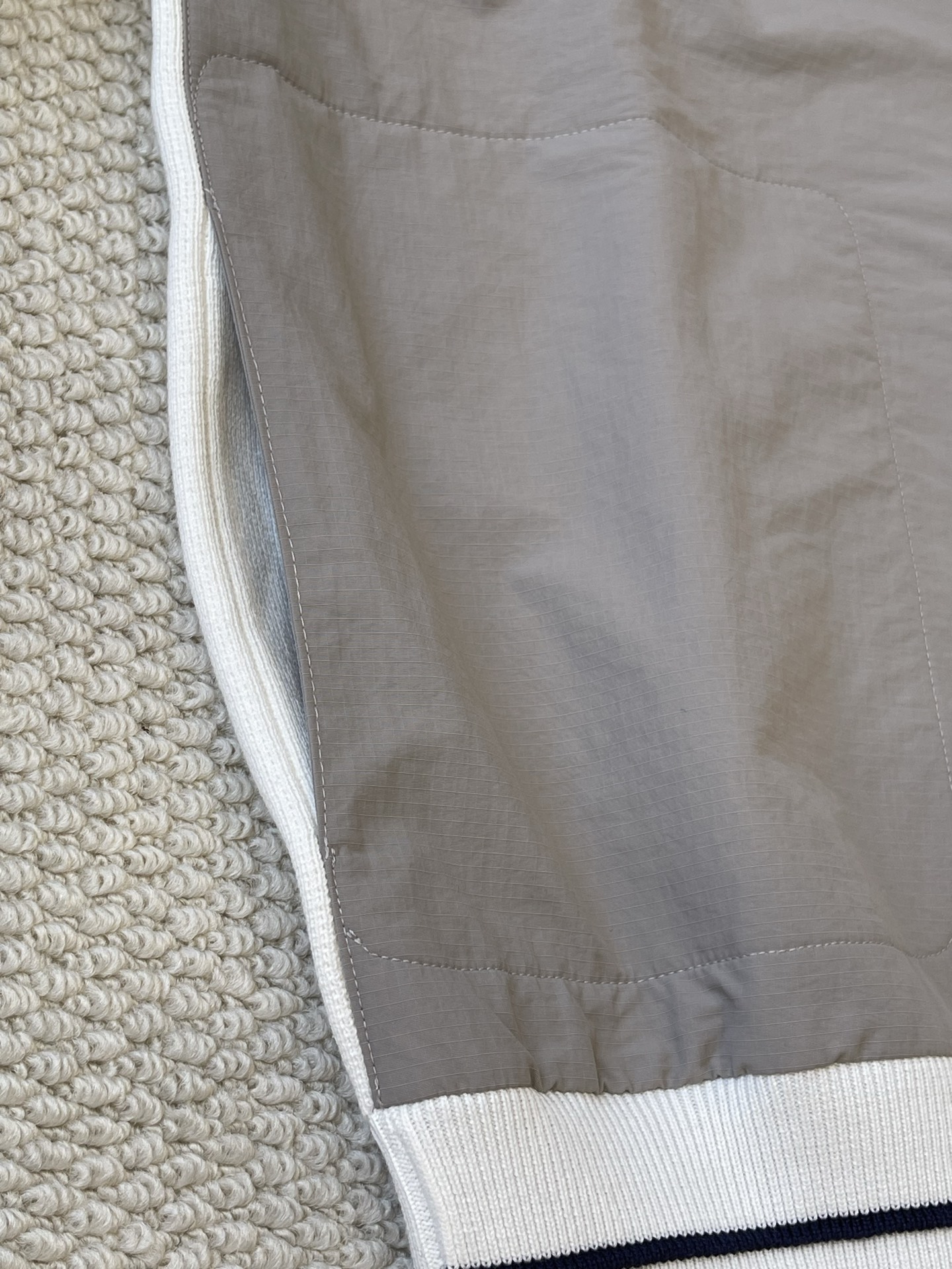 Color-Block Collared Zip Cardigan — product photograph