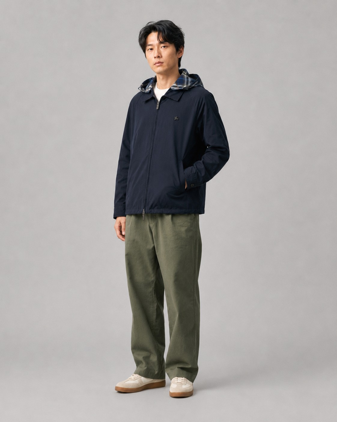 Check-Hood Zip Jacket — product photograph