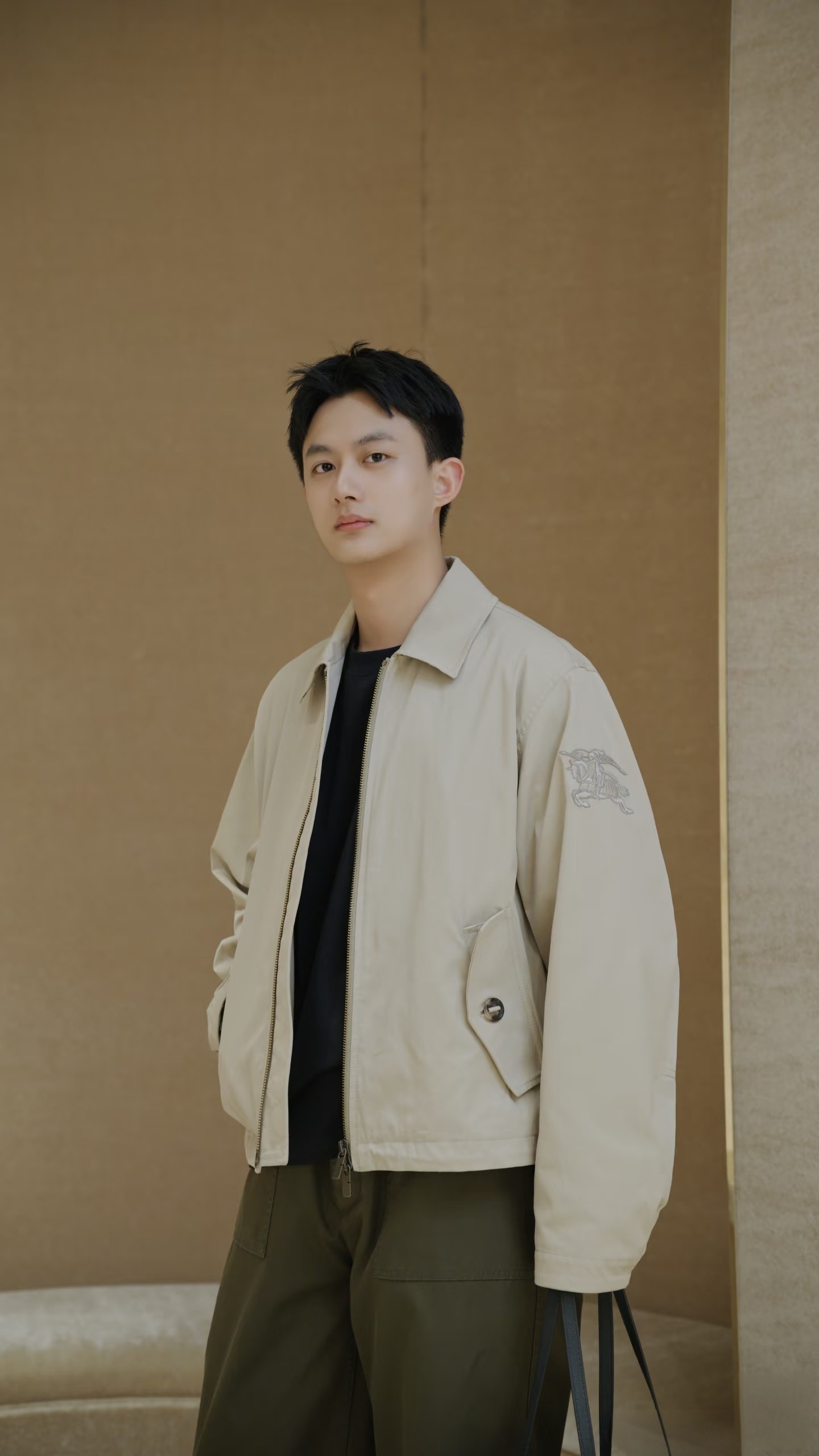 Check-Lined Utility Blouson — product photograph