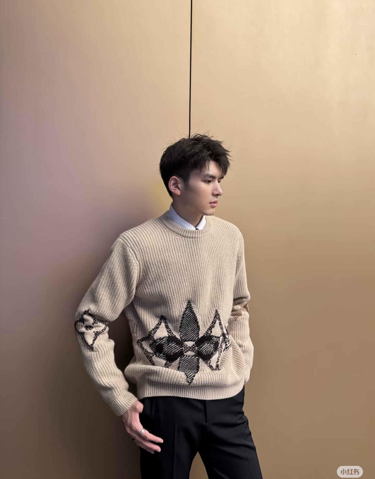 Large Floral-Motif Crewneck Sweater — product photograph