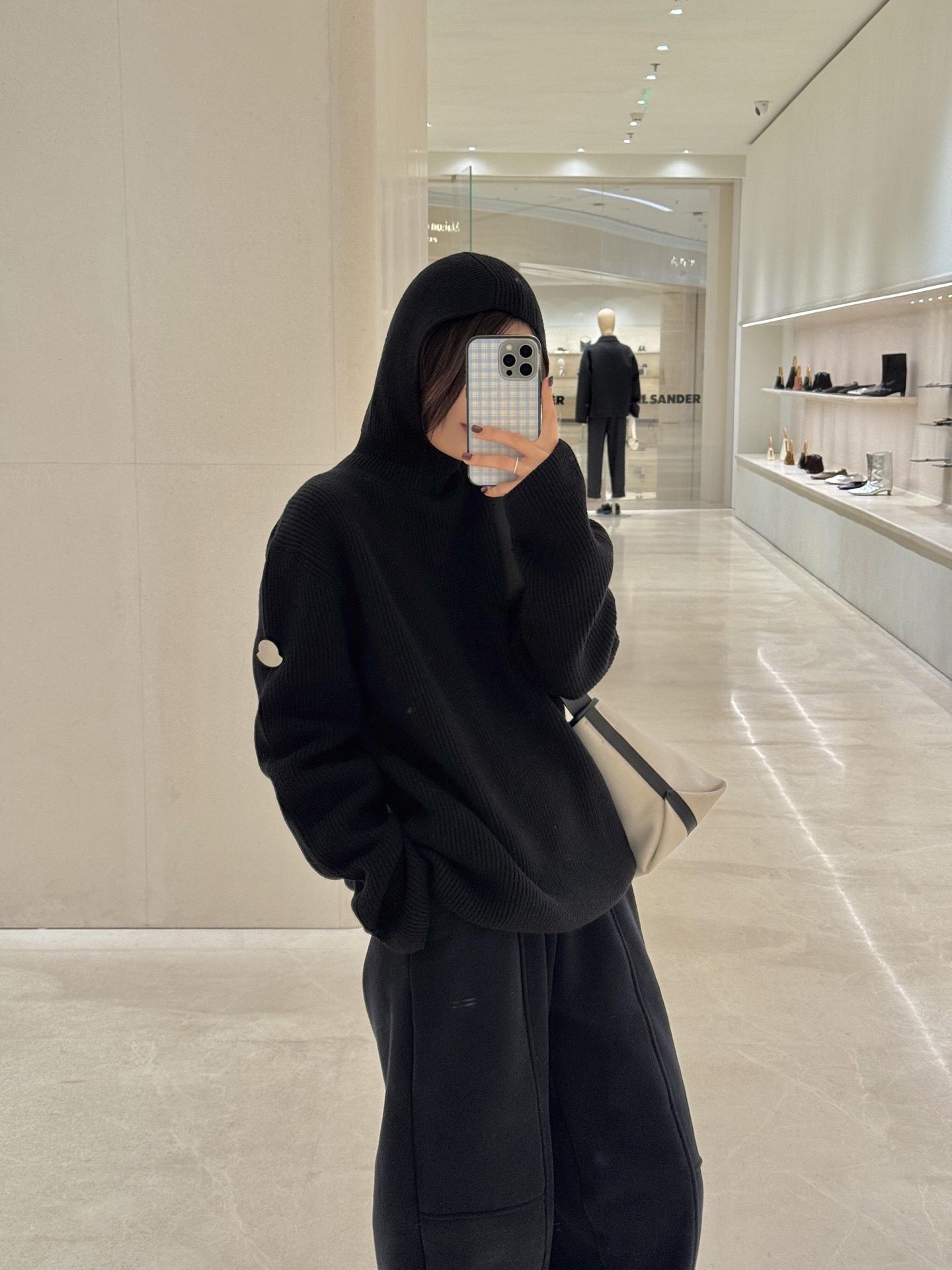 Rib-Knit Pullover Hoodie — product photograph