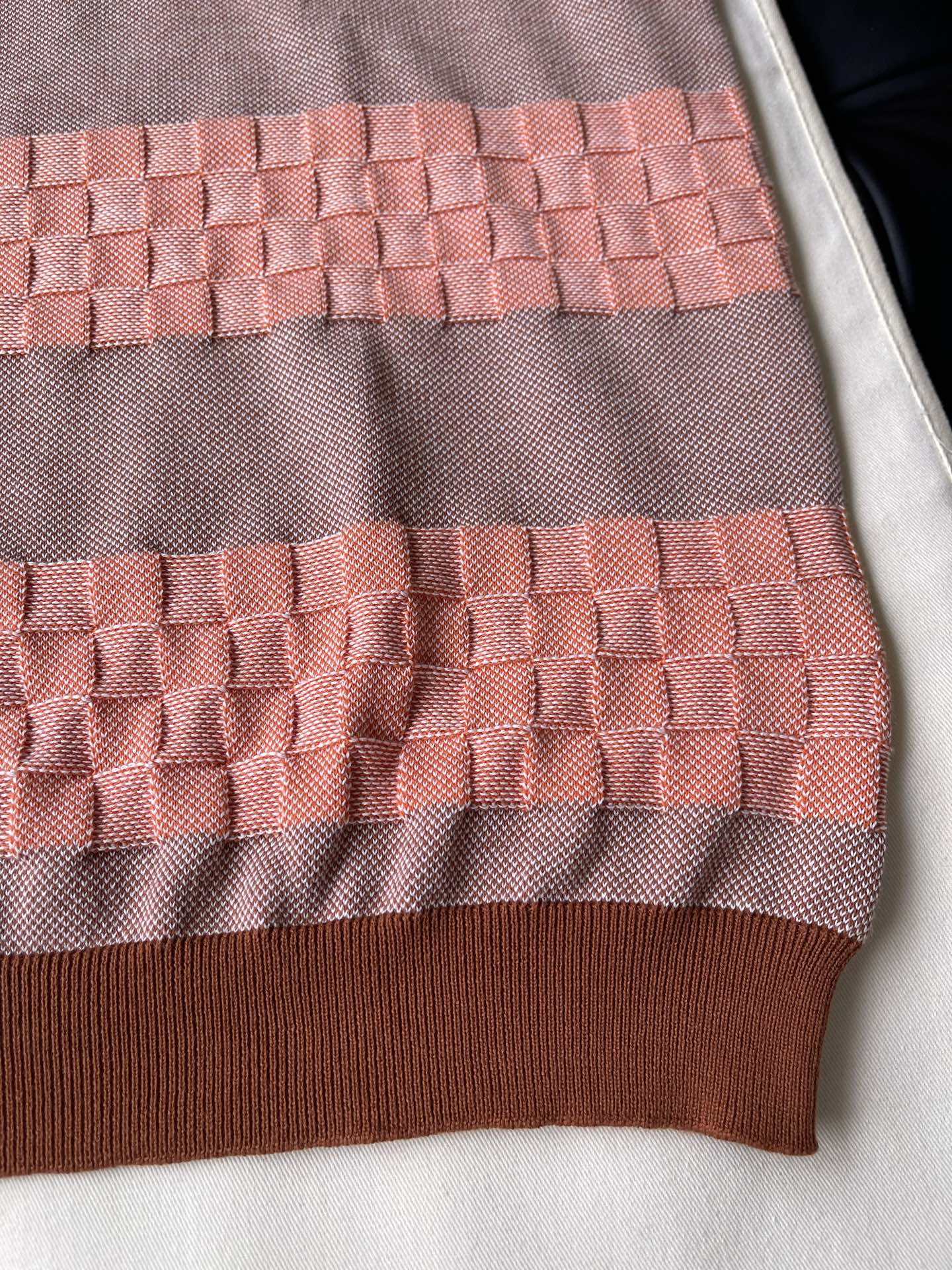 Textured Stripe Knit Polo — product photograph