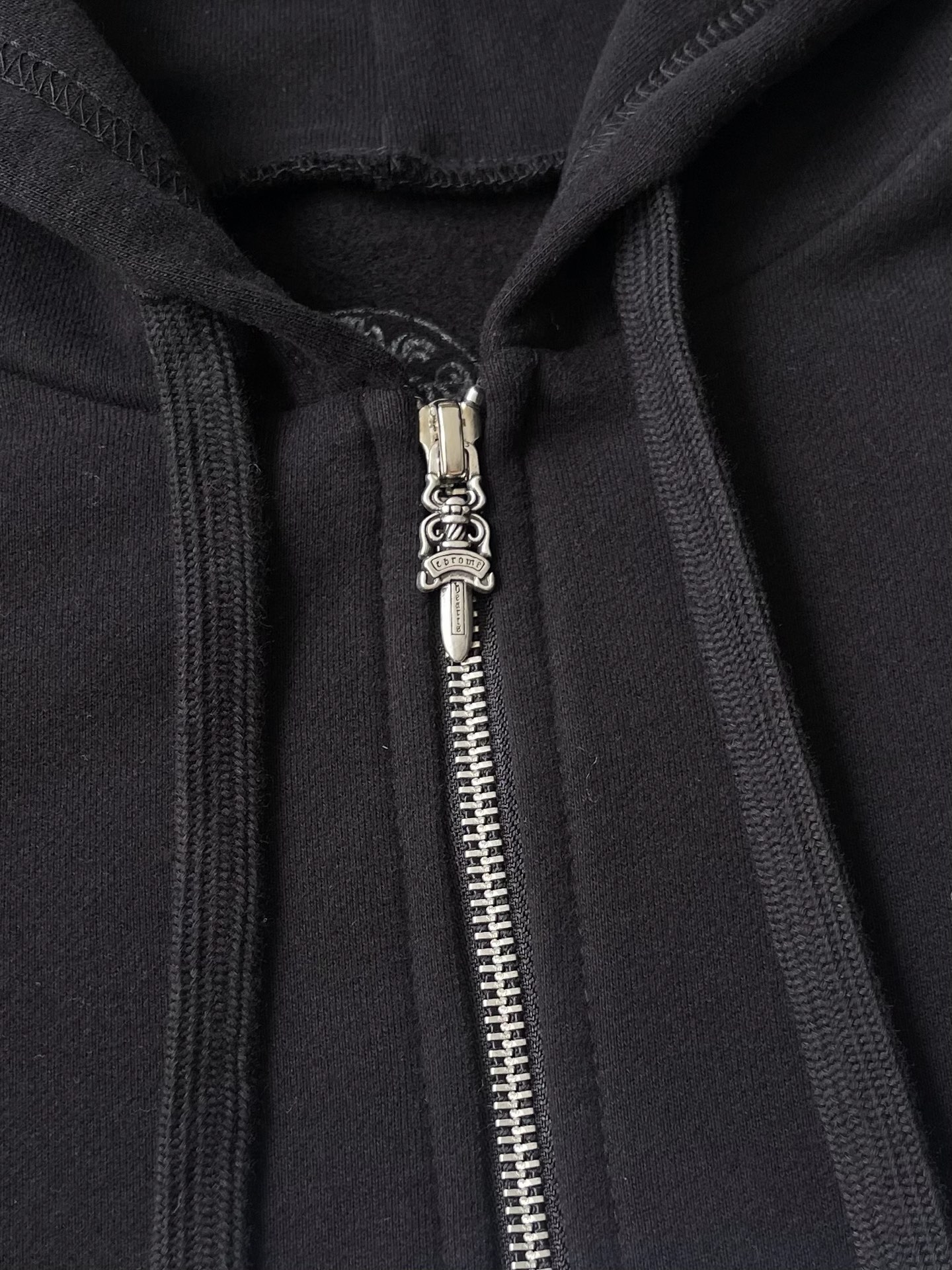 Floral-Sleeve Logo Zip-Up Hoodie — product photograph