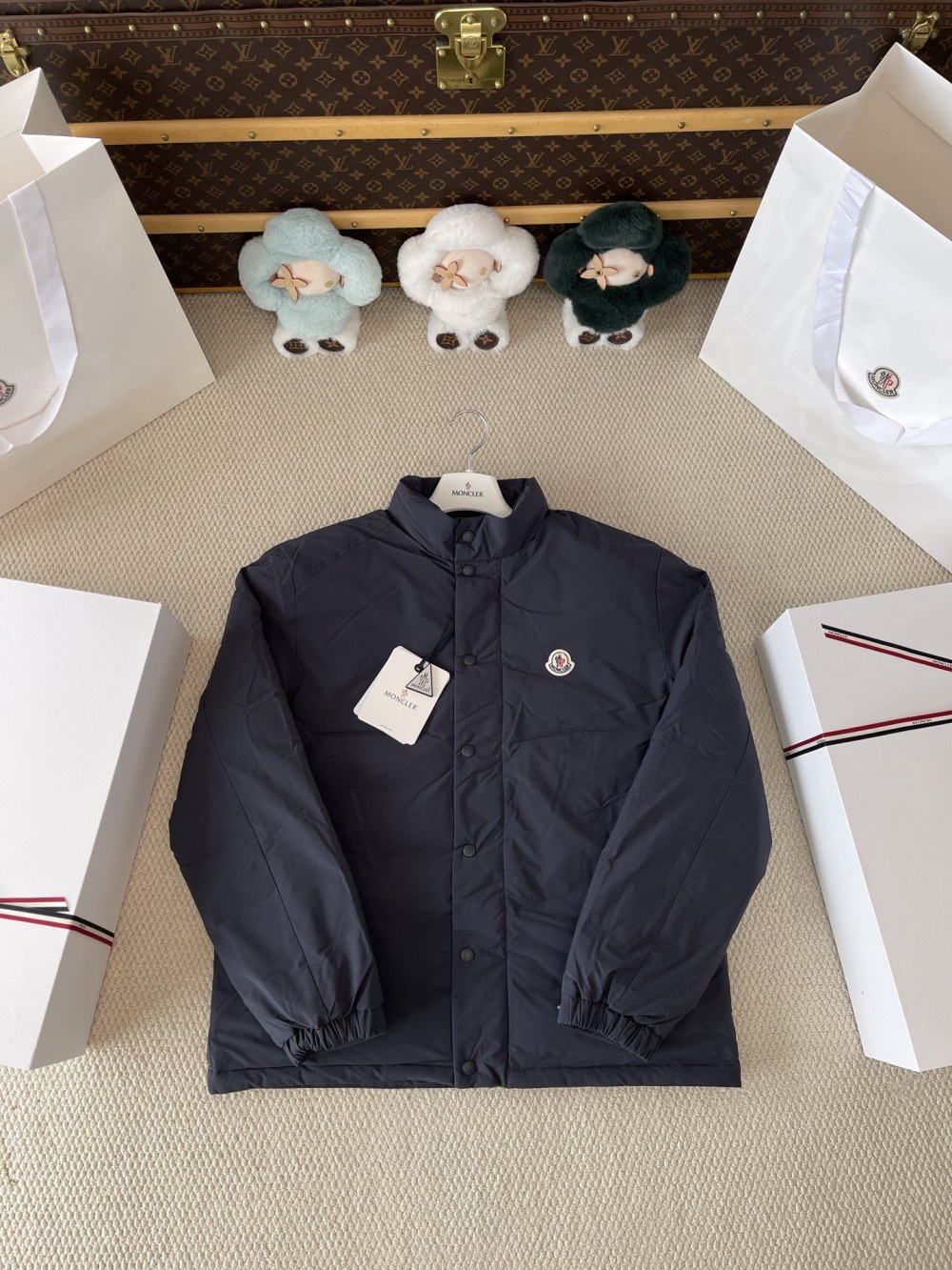 Badge Stand-Collar Snap Jacket — product photograph