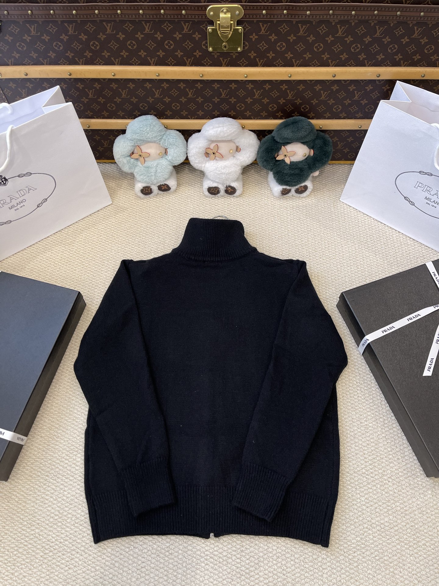 Crest Stand-Collar Zip Cardigan — product photograph