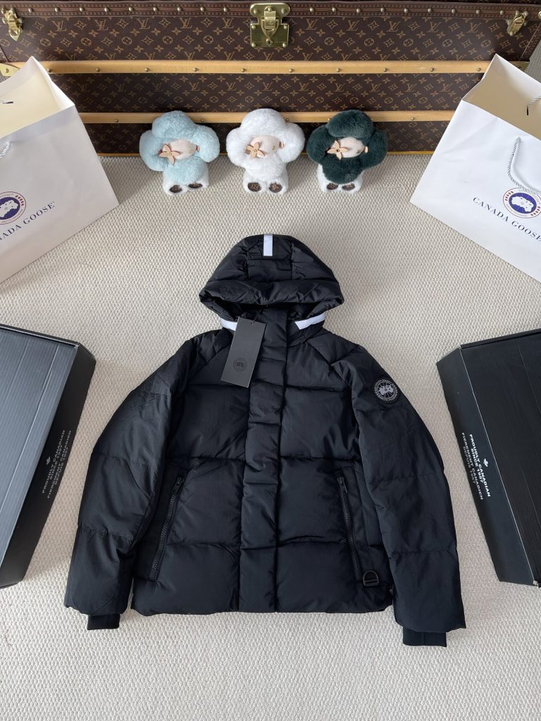 Contrast-Zip Hooded Puffer — product photograph