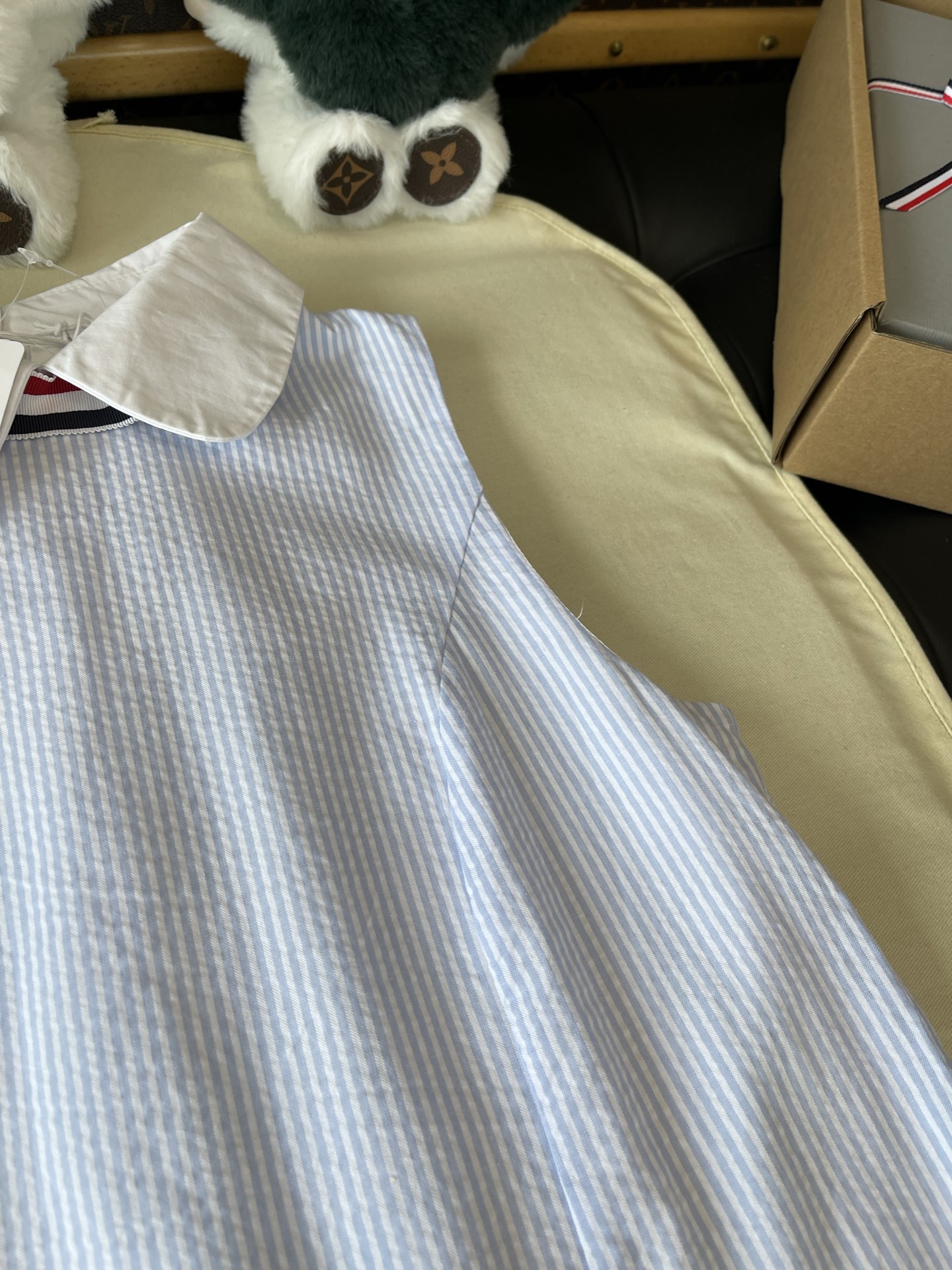 Ribbon-Tie Sleeveless Shirt Dress — product photograph