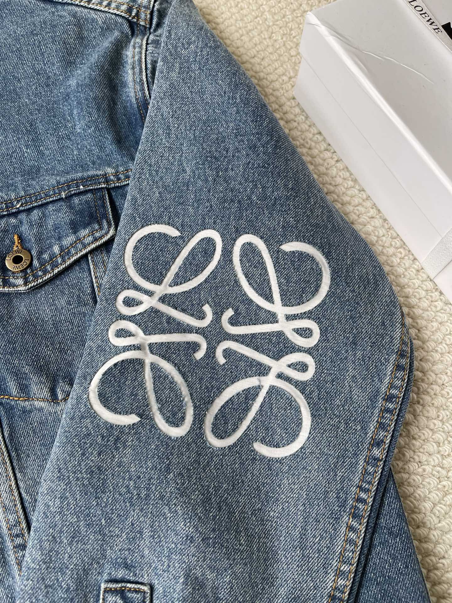 Sleeve-Anagram Denim Jacket — product photograph
