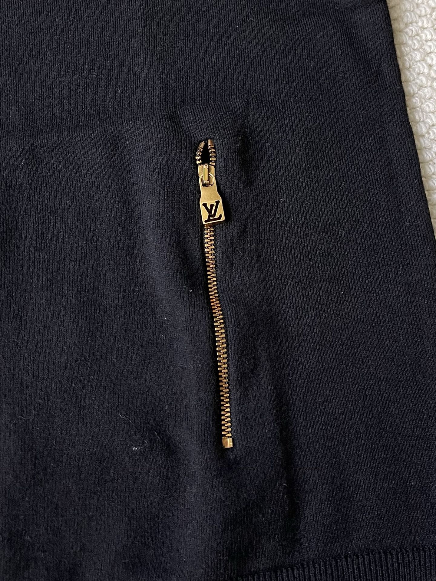 Monogram-Collar Zip-Up Cardigan — product photograph