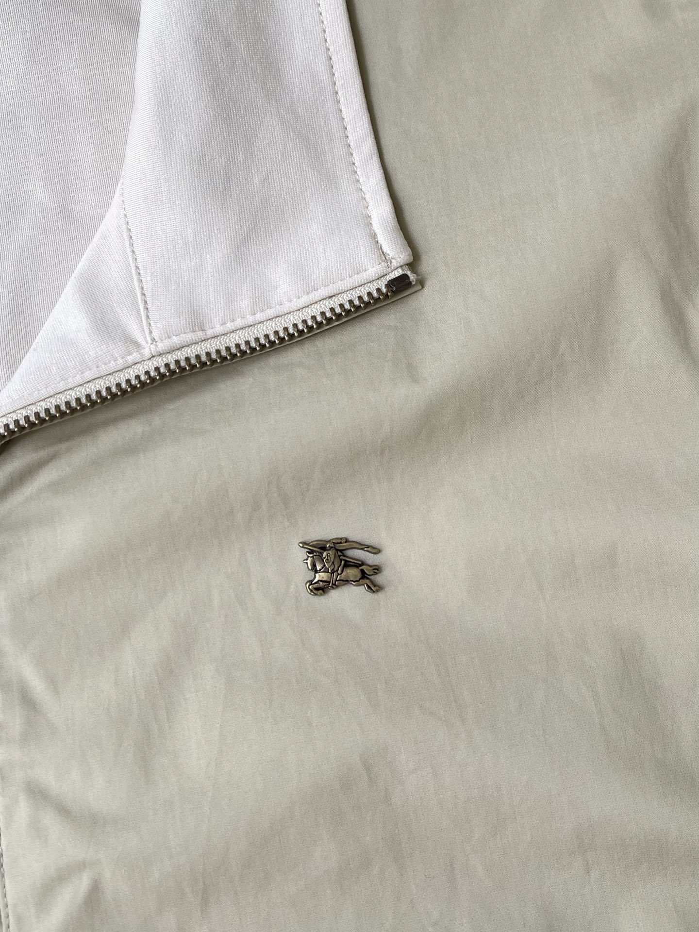 Contrast-Collar Horse-Logo Blouson — product photograph