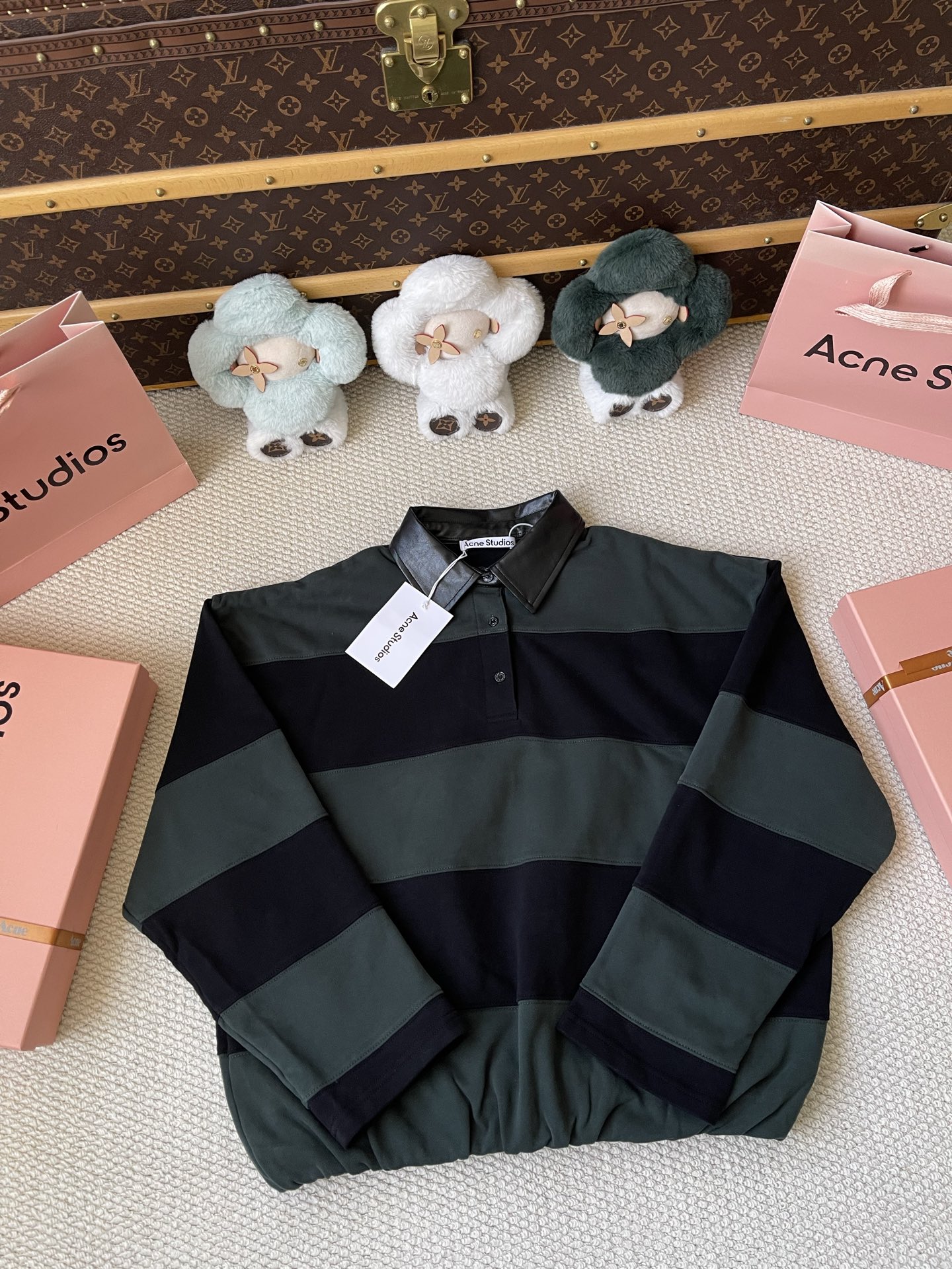 Wide-Stripe Knit Polo — product photograph