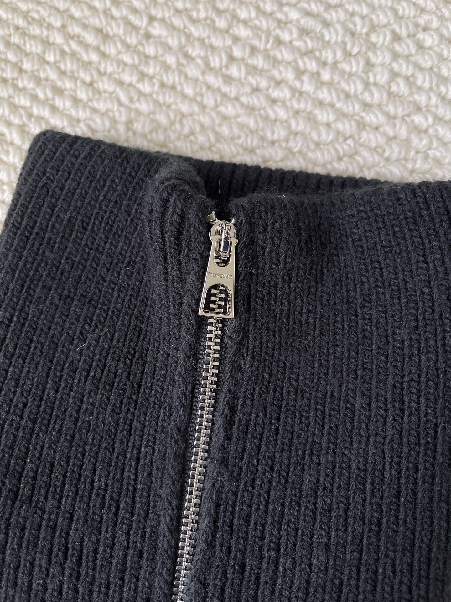 Ribbed Badge Quarter-Zip Sweater — product photograph