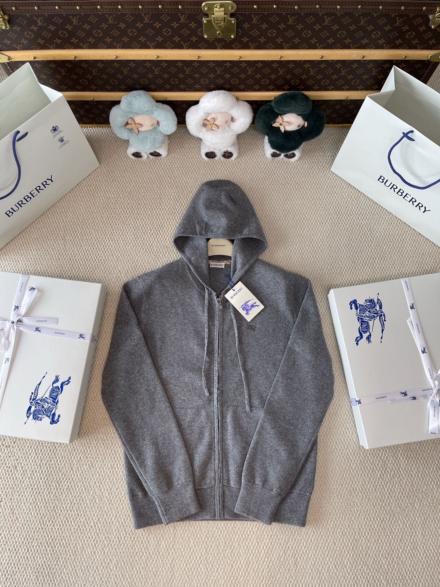 Small-Horse Knit Zip Hoodie — product photograph
