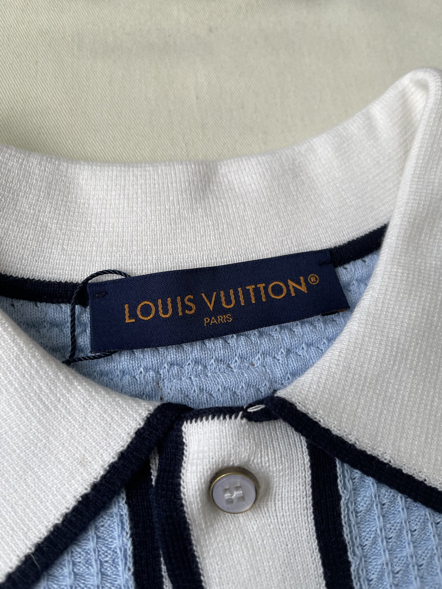 Contrast-Placket Short-Sleeve Knit Shirt — product photograph