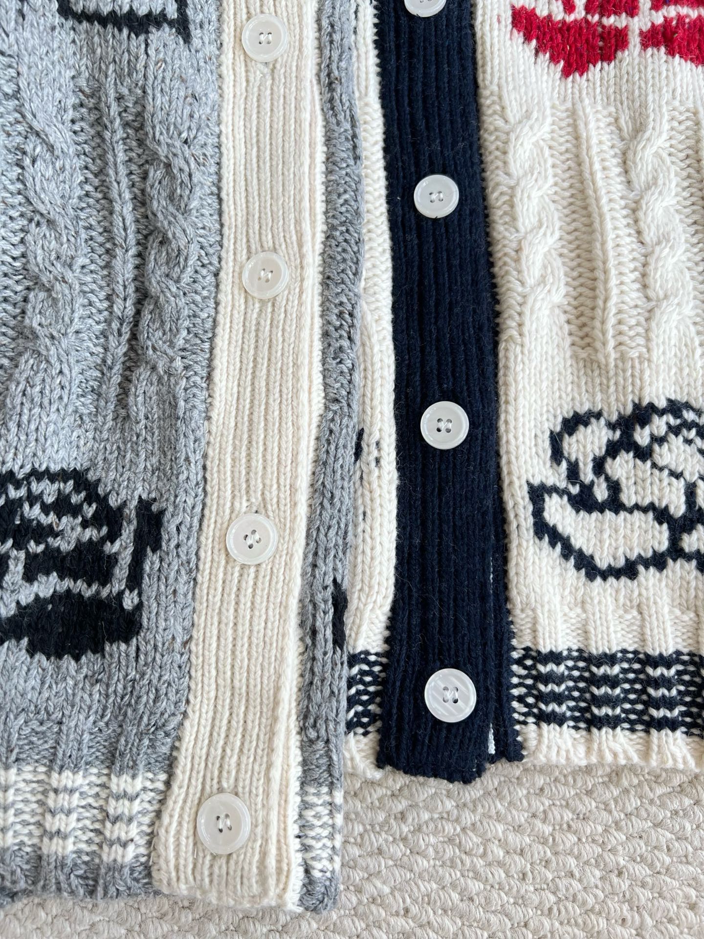 Frog Motif Cable-Knit Cardigan — product photograph