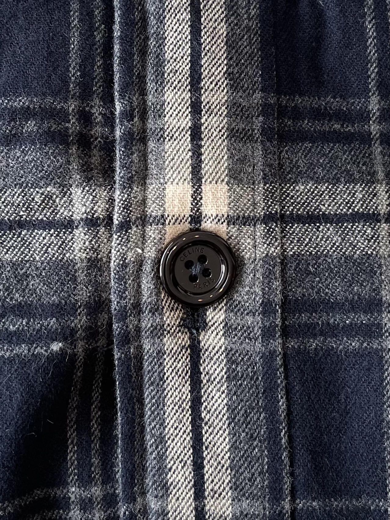Logo-Hood Check Overshirt — product photograph