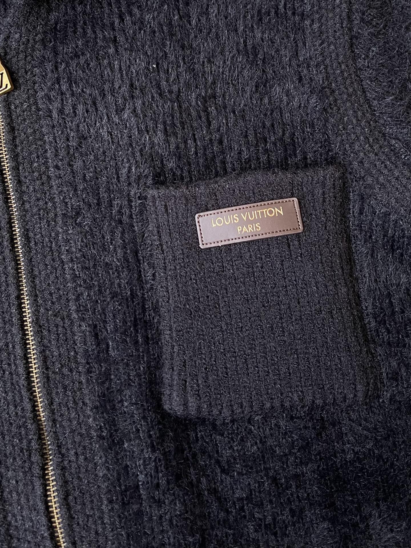 Contrast-Panel Zip Cardigan — product photograph