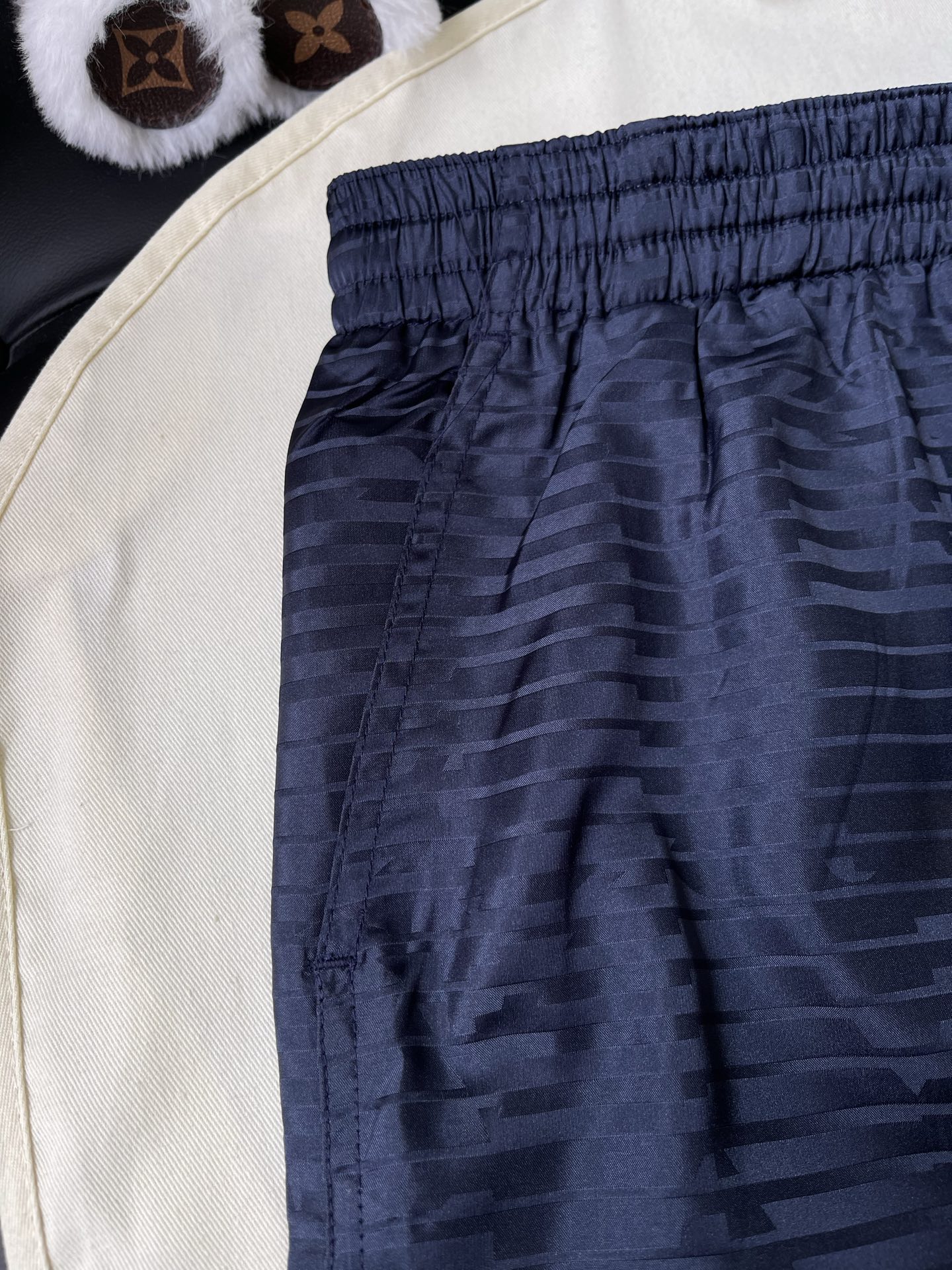 Tonal Pattern Drawstring Shorts — product photograph