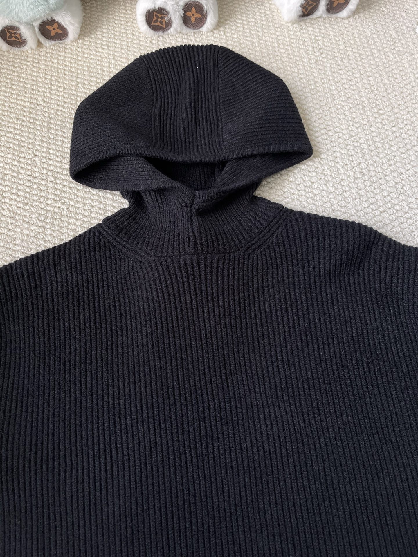 Rib-Knit Pullover Hoodie — product photograph