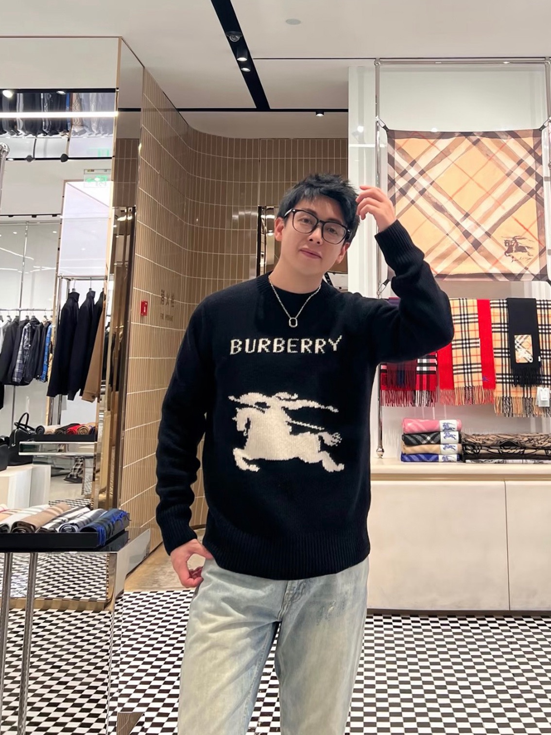 Horse-Graphic Wordmark Sweater — product photograph
