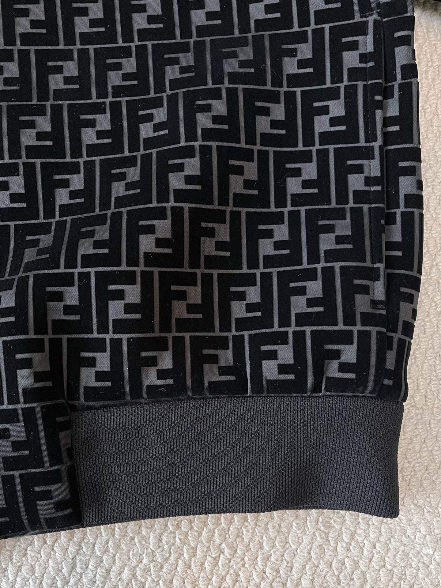 FF-Pattern Knit Zip Hoodie — product photograph