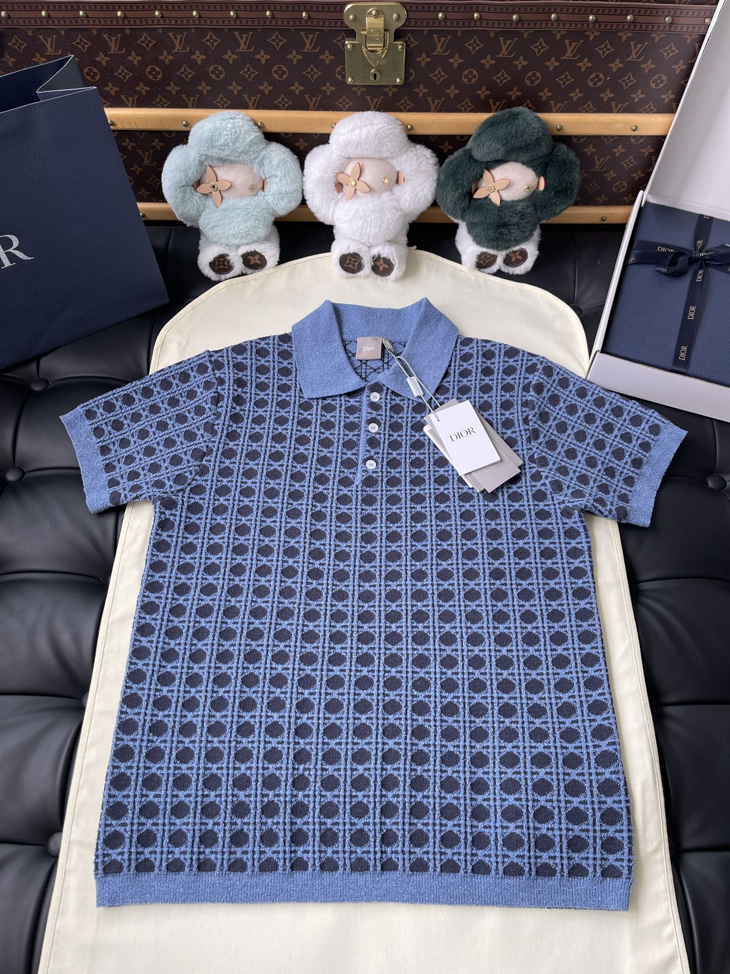 Geometric Pattern Short-Sleeve Polo — product photograph