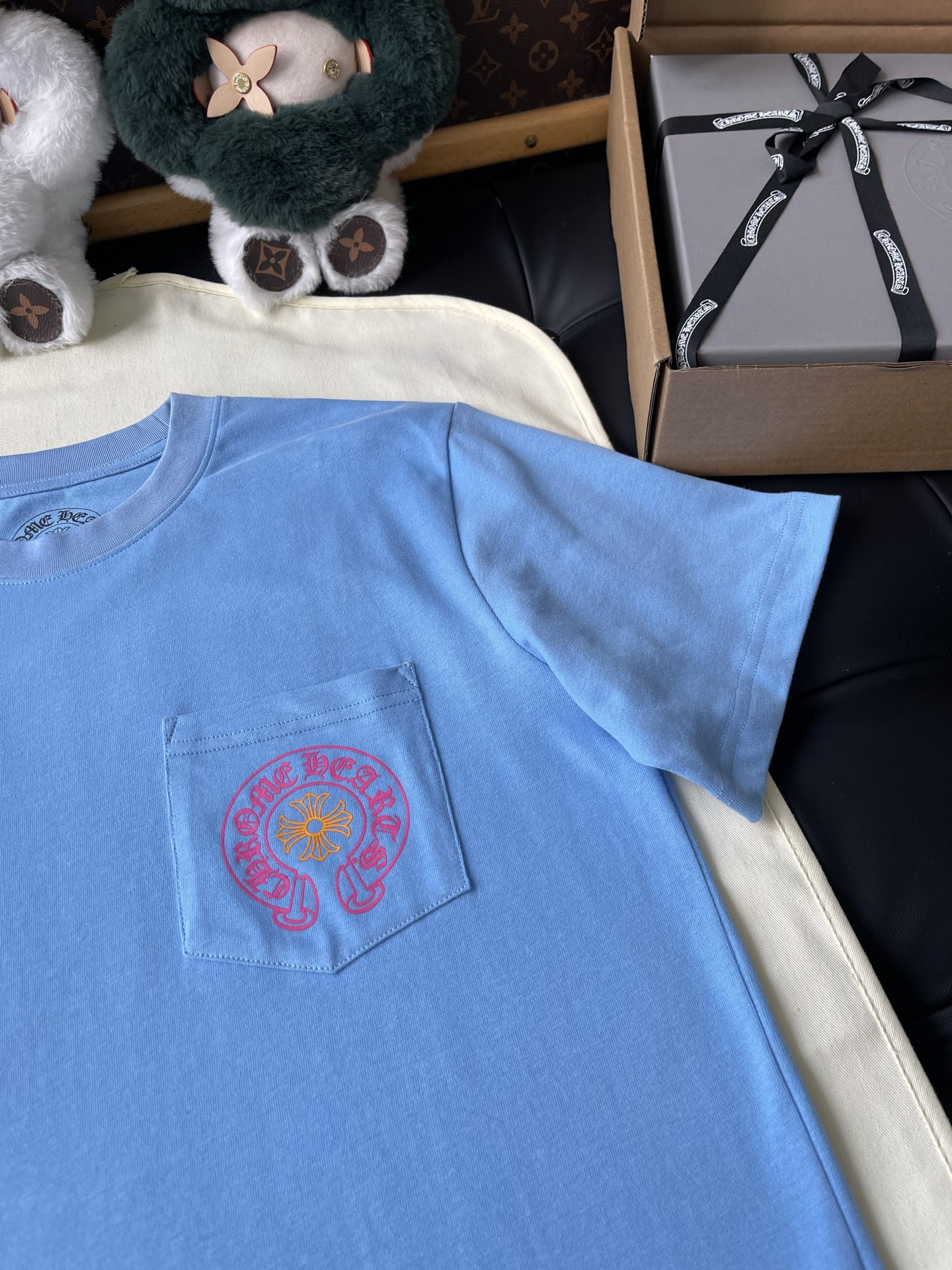 Pink Crest Pocket T-Shirt — product photograph