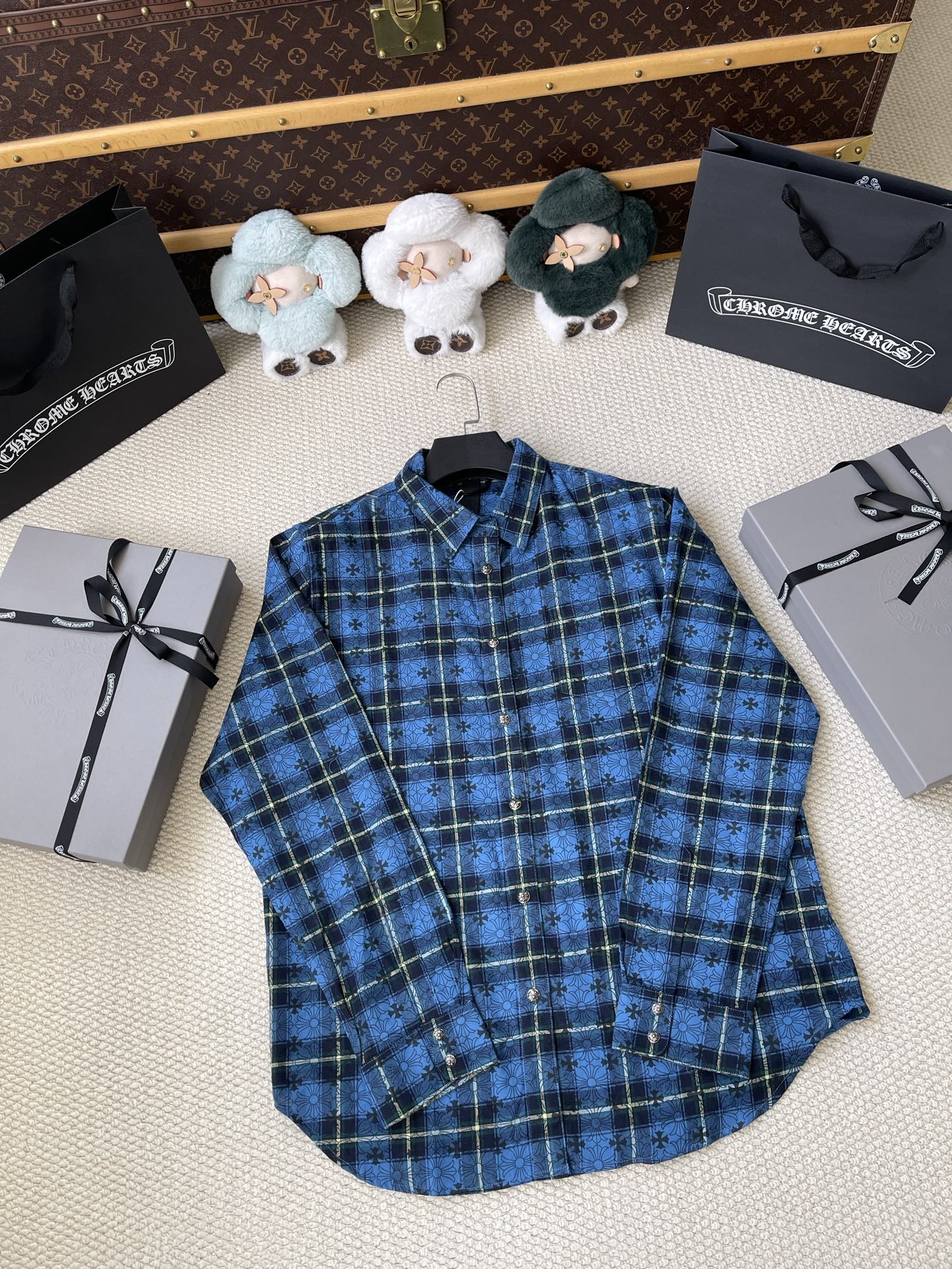 Cross-Motif Checked Shirt — product photograph