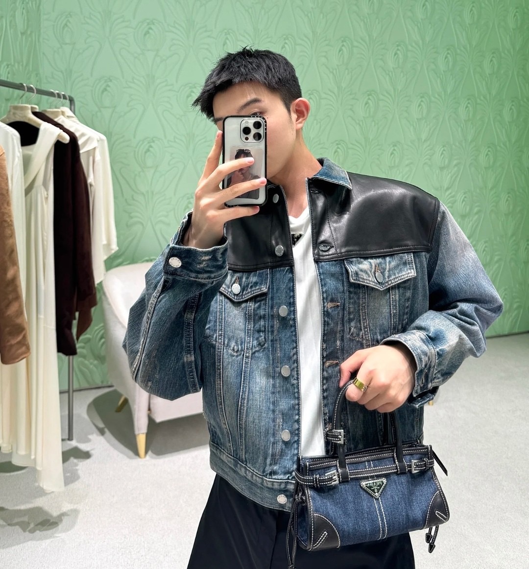 Contrast-Yoke Denim Jacket — product photograph