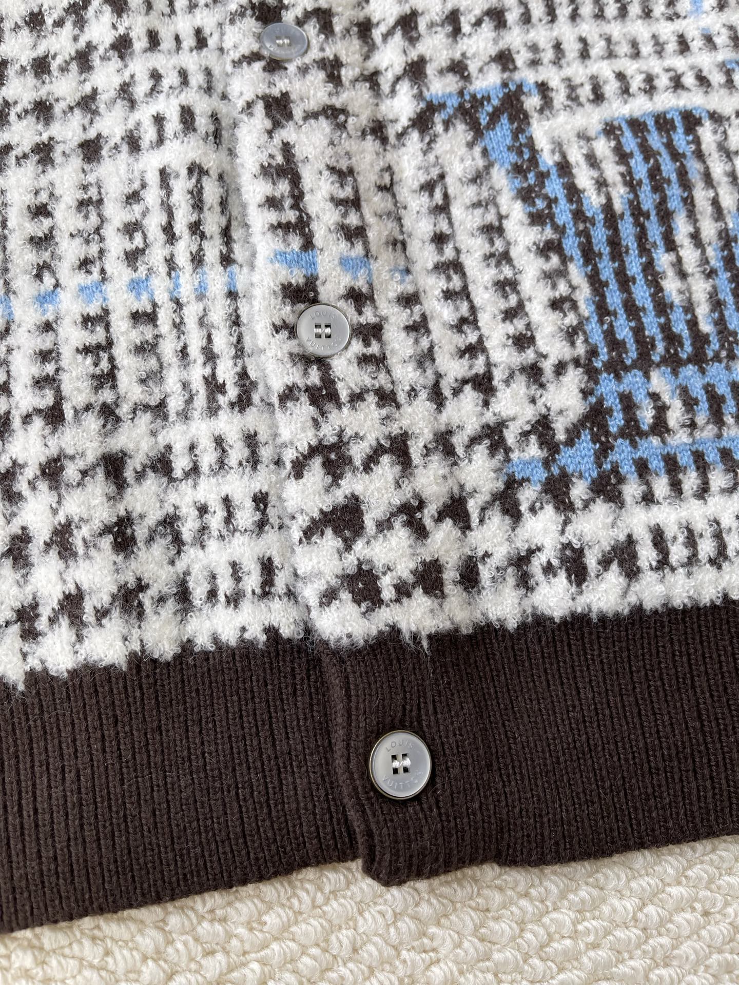 Plaid Crewneck Cardigan — product photograph