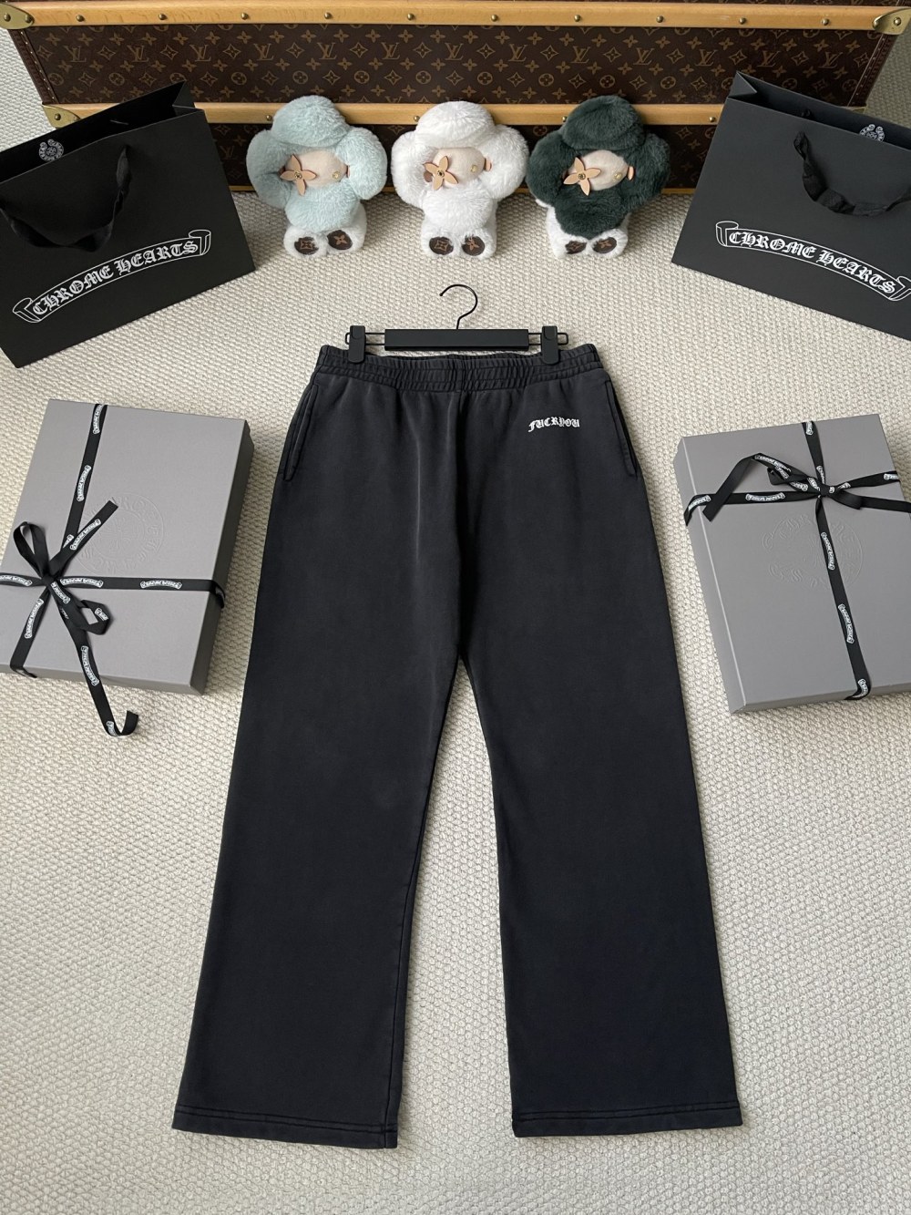 Gothic-Letter Wide-Leg Sweatpants — product photograph