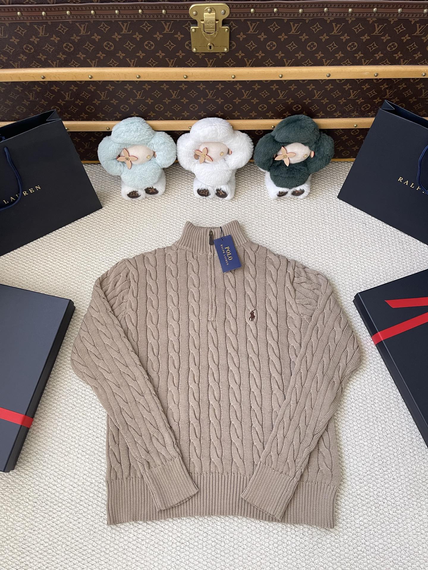 Cable-Knit Quarter-Zip Sweater — product photograph