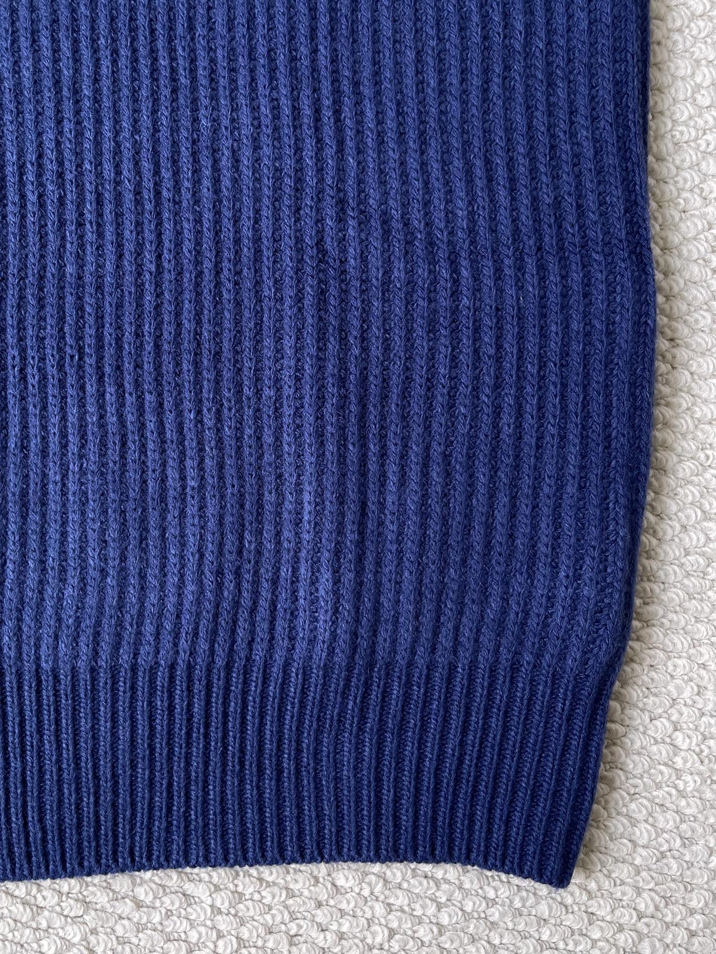 Ribbed Badge Quarter-Zip Sweater — product photograph