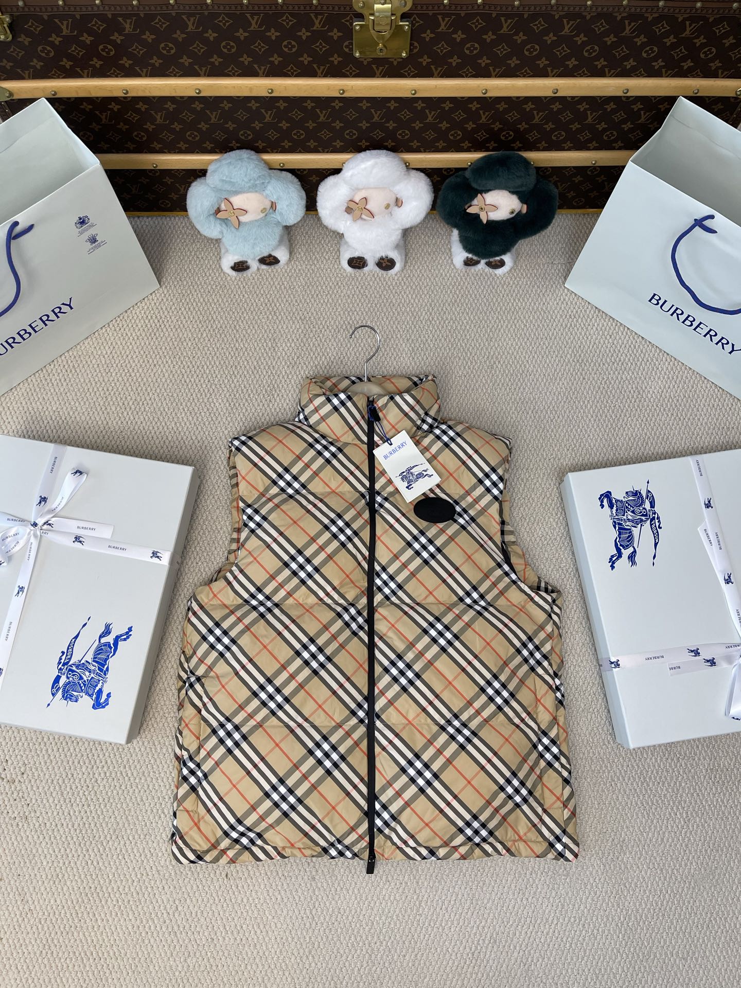 Classic-Check Zip-Front Vest — product photograph