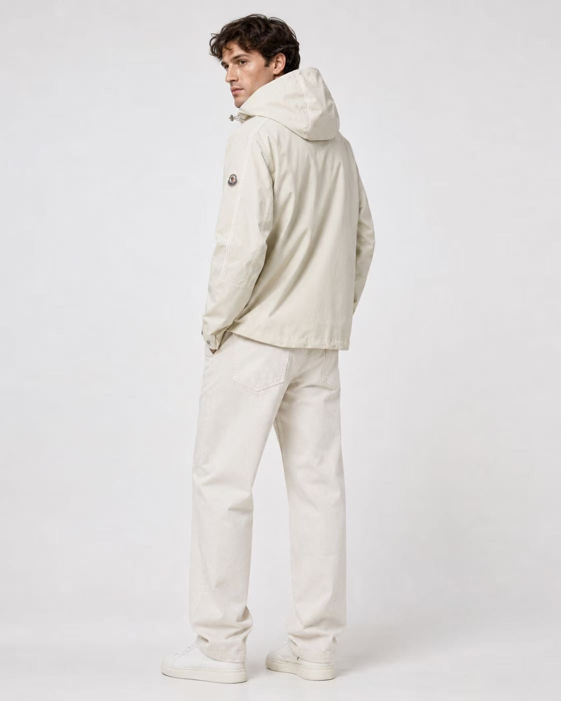 Drawstring-Hood Zip Windbreaker — product photograph
