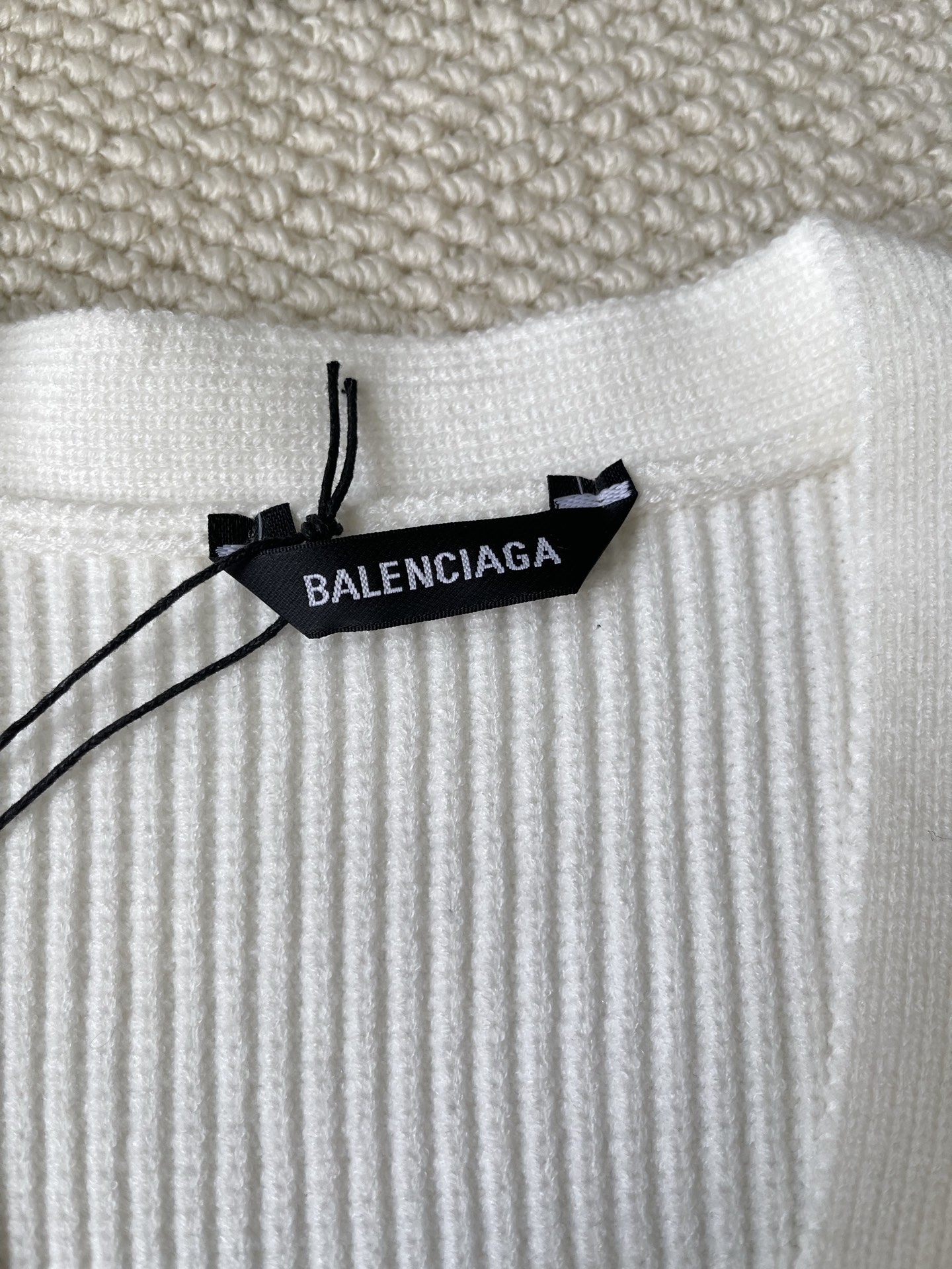 Sleeve-Label Ribbed Cardigan — product photograph