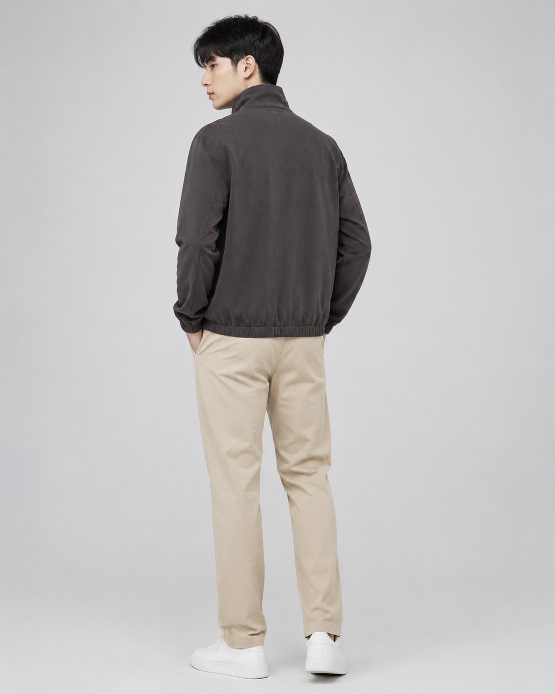 Contrast-Collar Horse-Logo Blouson — product photograph