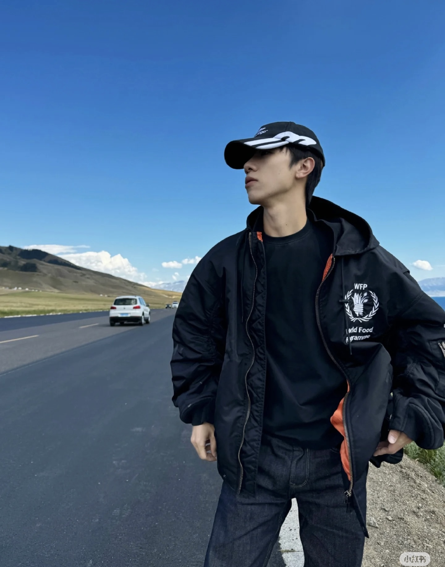 WFP-Graphic Hooded Bomber — product photograph