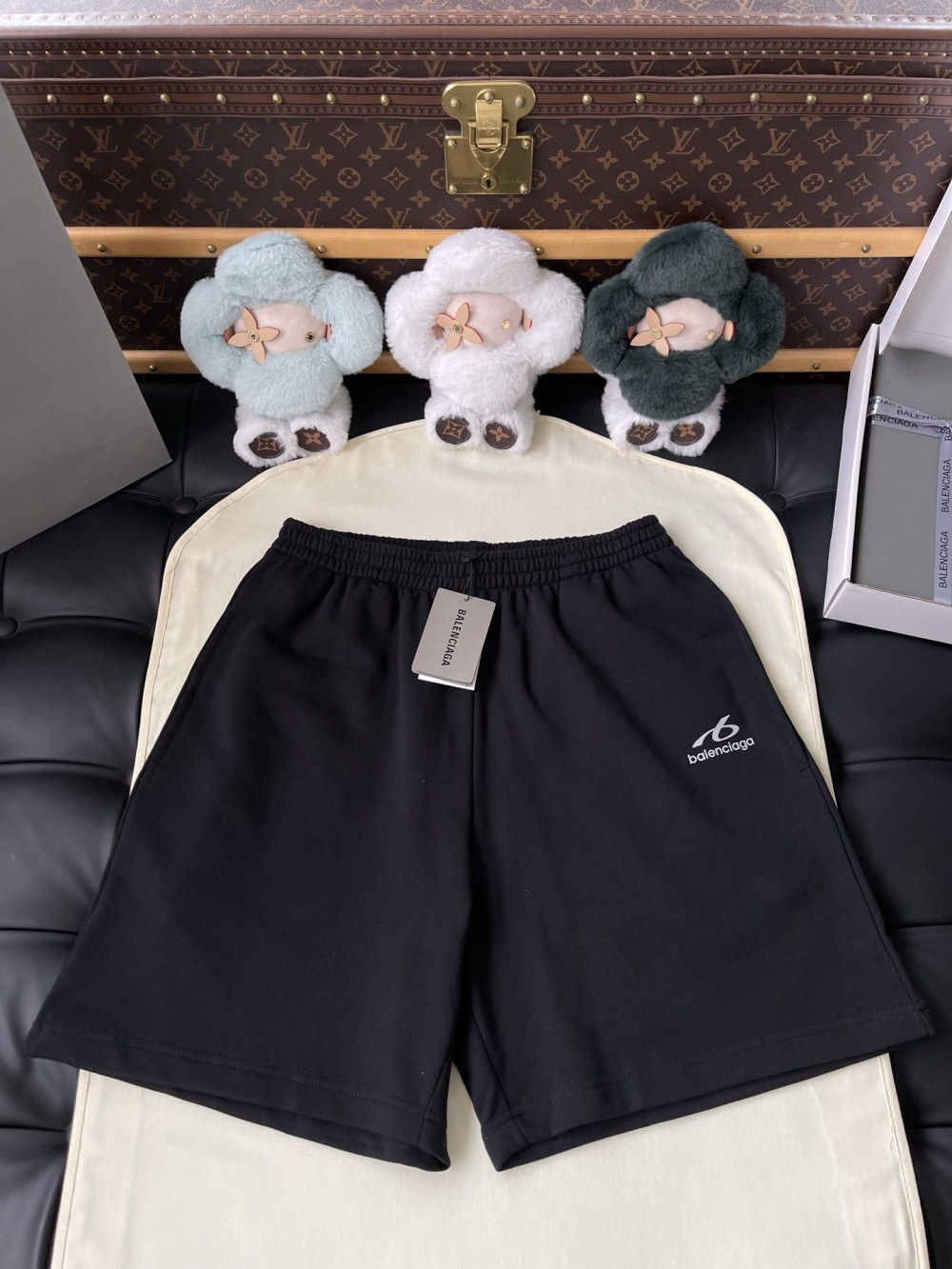 Small Loop-Logo Drawstring Shorts — product photograph