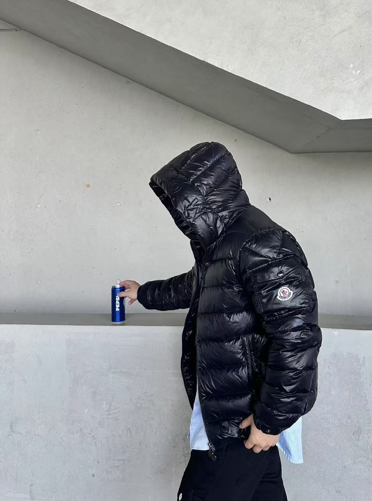 Gloss-Finish Sleeve-Pocket Puffer — product photograph