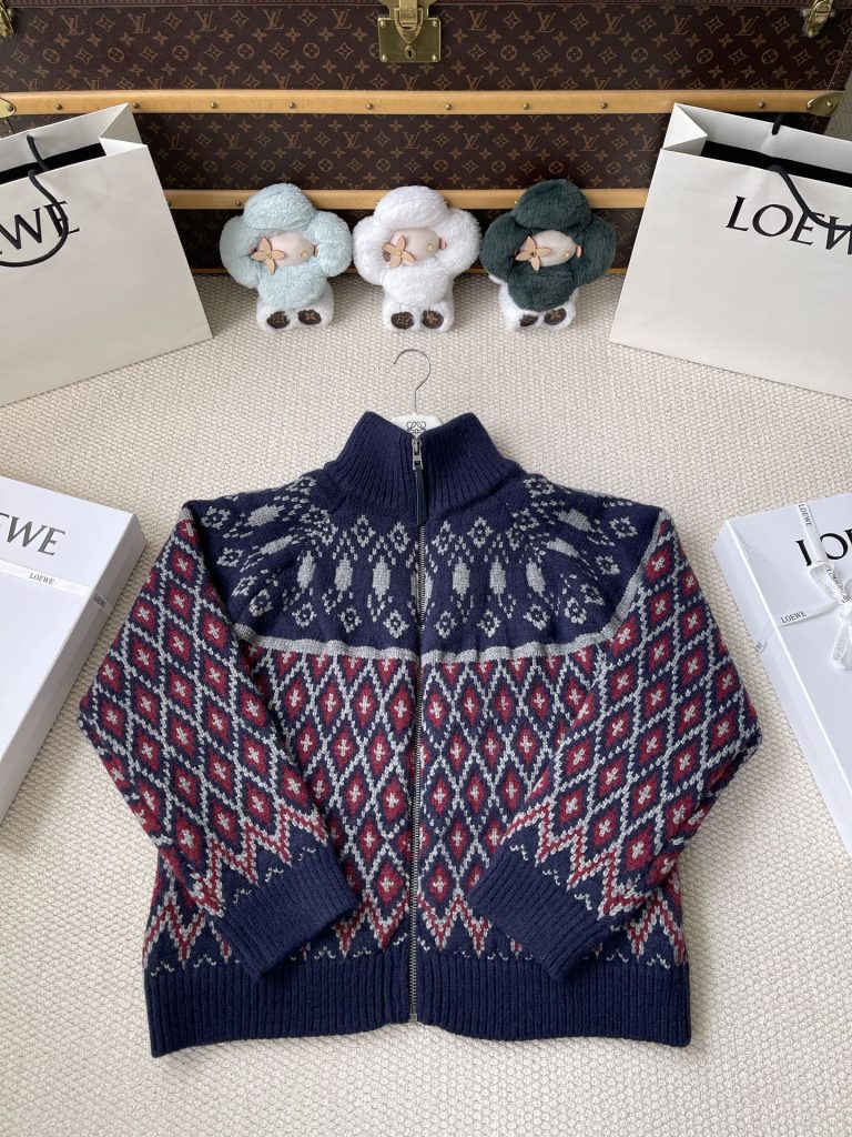 Fair-Isle Zip Cardigan — product photograph